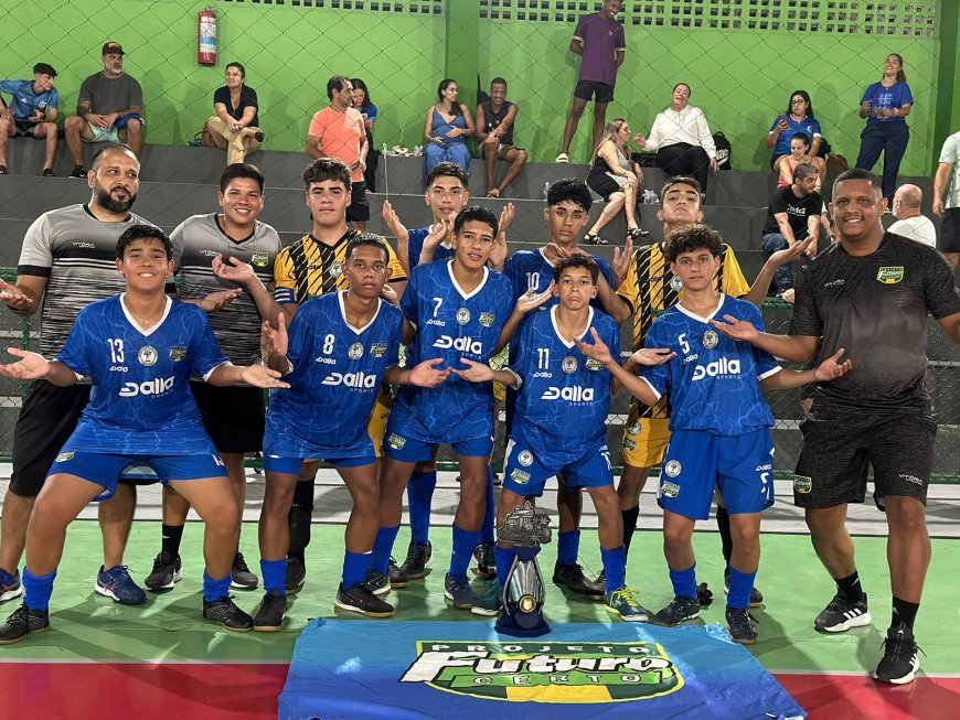 Projeto Futuro Certo é tricampeão capixaba de futsal, na categoria sub-14